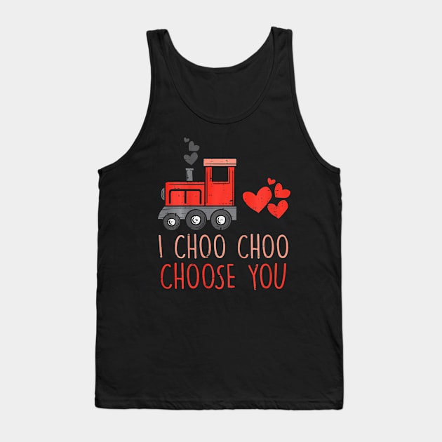 Kids I Choo Choo Choose You Valentines Day Train Toddler Boys Tank Top by jadolomadolo